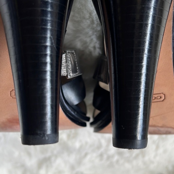 Coach Tawnee Leather Strappy Heels mirrored, vachetta and python embossed Leathe - Picture 13 of 17